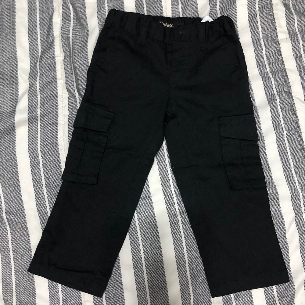 Chams Black Cargo Pants for Toddler Boys Size 2T